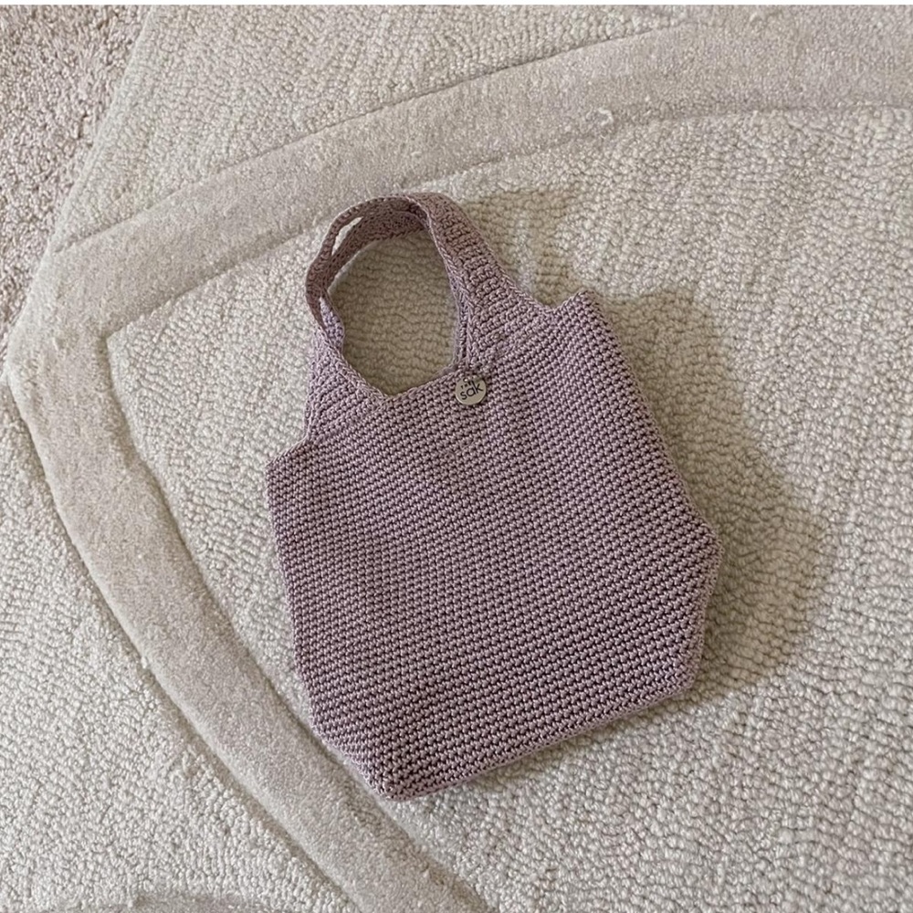 The Sak little mini pink knit bag